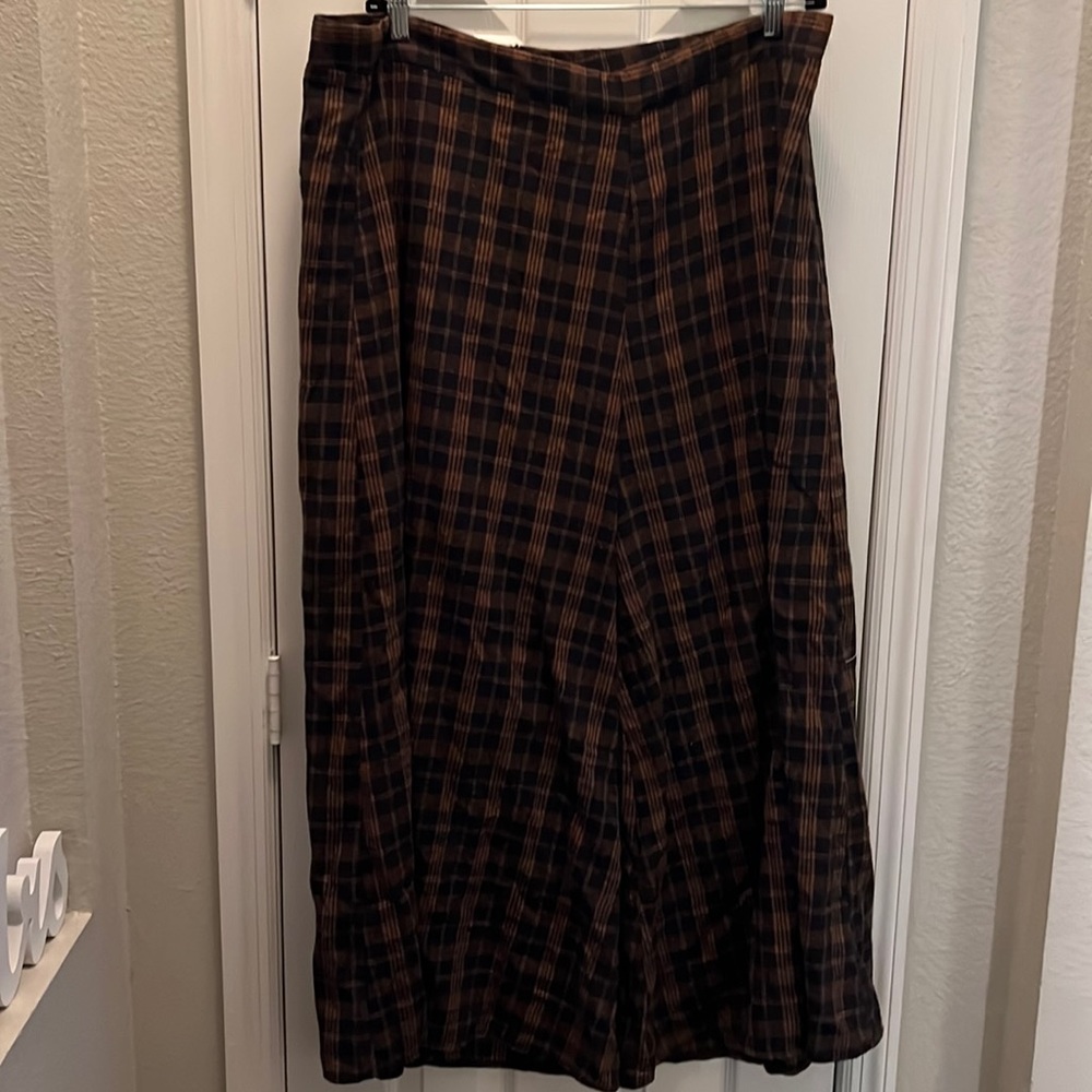 Wide Leg Plaid SHEIN Pants